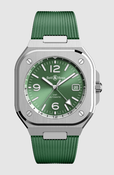 Review Bell and Ross BR 05 Replica Watch BR-05 GMT GREEN STEEL BR05G-GN-ST/SRB